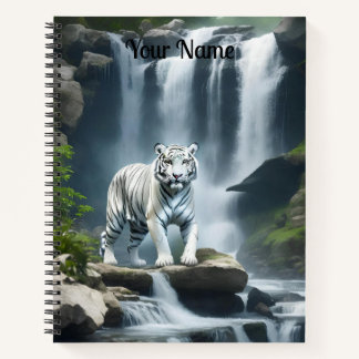 Bengal White Tiger in Nature  Notebook