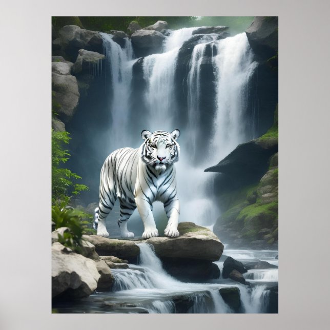 Bengal White Tiger in Nature  Poster (Front)