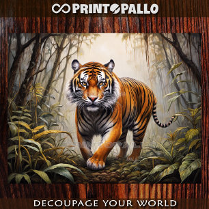 Bengala tiger in the jungle tissue paper