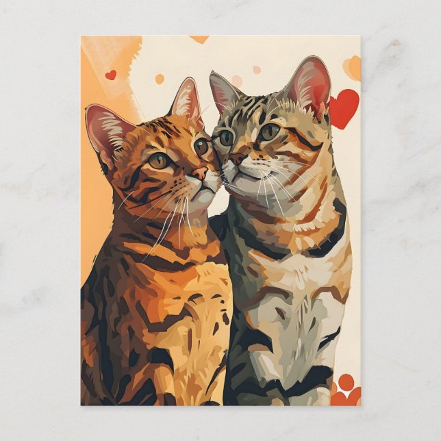 Bengals Cats Valentine's day  Postcard (Front)