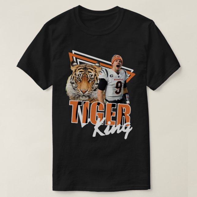 Bengals Joe Burrow Tiger King T-Shirt (Design Front)