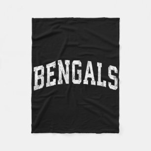 Bengals Mascot Vintage Athletic Sports Name Design Fleece Blanket