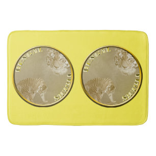 Bengals Tigers Gold Coin,  Bath Mat
