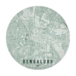 Bengaluru India City Map Minimal Design Cutting Board