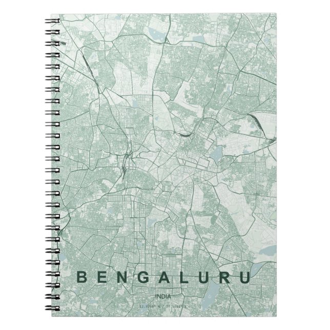 Bengaluru India City Map Minimal Design Notebook (Front)