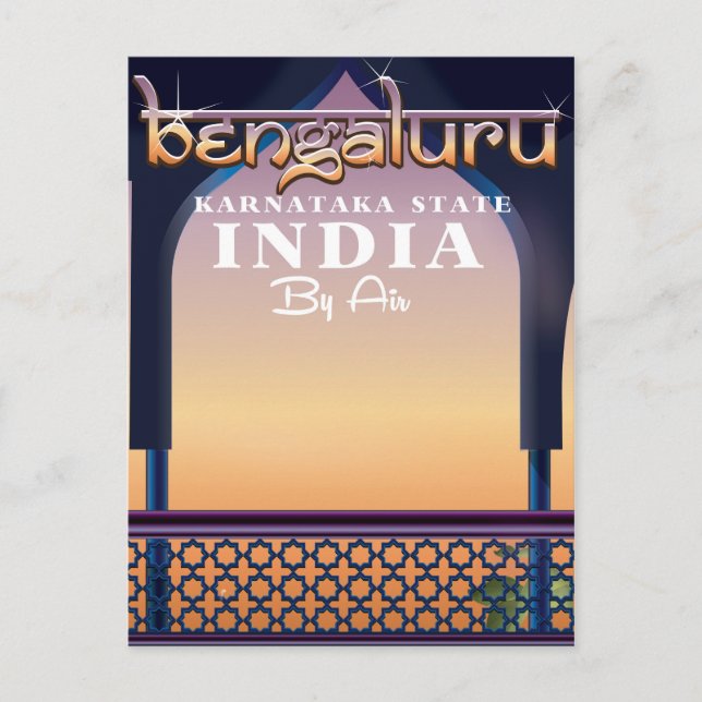 Bengaluru, India travel poster Postcard (Front)