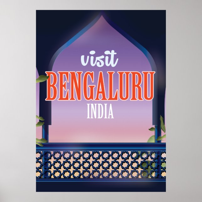 Bengaluru india vintage travel poster (Front)