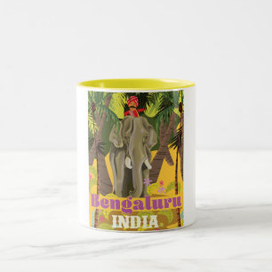 Bengaluru Indian travel poster Two-Tone Coffee Mug