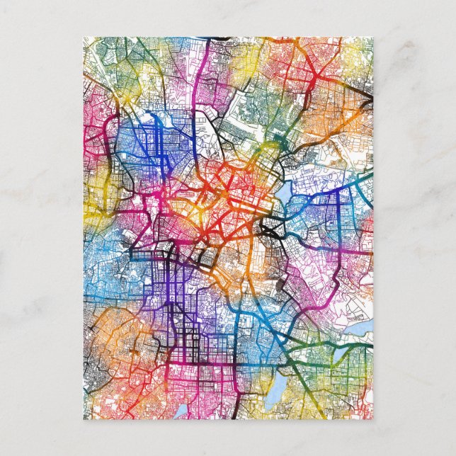 Bengaluru Karnataka City Map Postcard (Front)