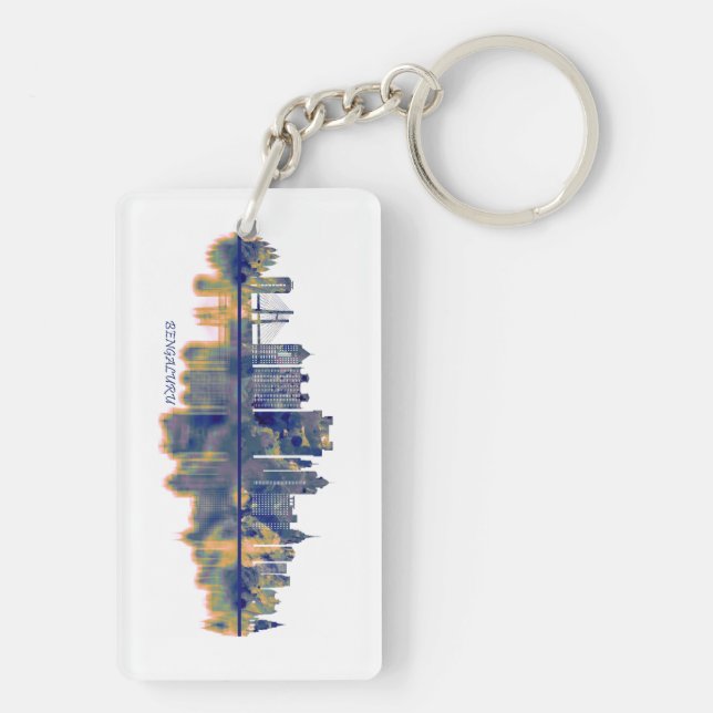Bengaluru Skyline Key Ring (Back)