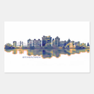 Bengaluru Skyline Rectangular Sticker