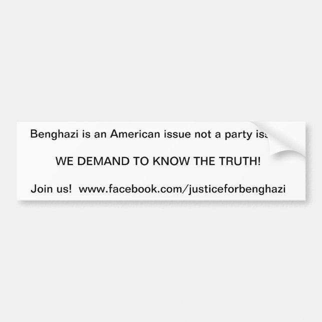 benghazi bumper sticker demand the truth (Front)