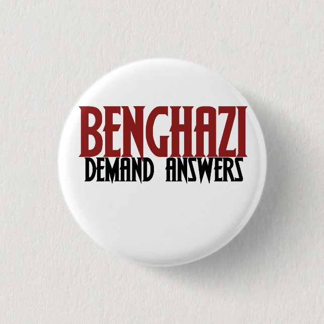 Benghazi Demand Answers 3 Cm Round Badge (Front)