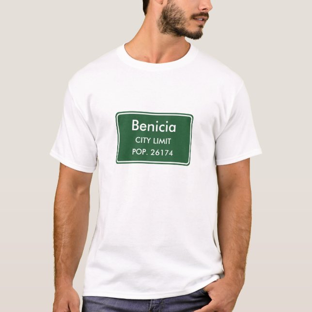 Benicia California City Limit Sign T-Shirt (Front)