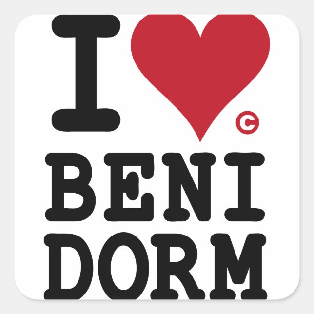 BENIDORM Holidays I LOVE BENIDORM Square Sticker (Front)