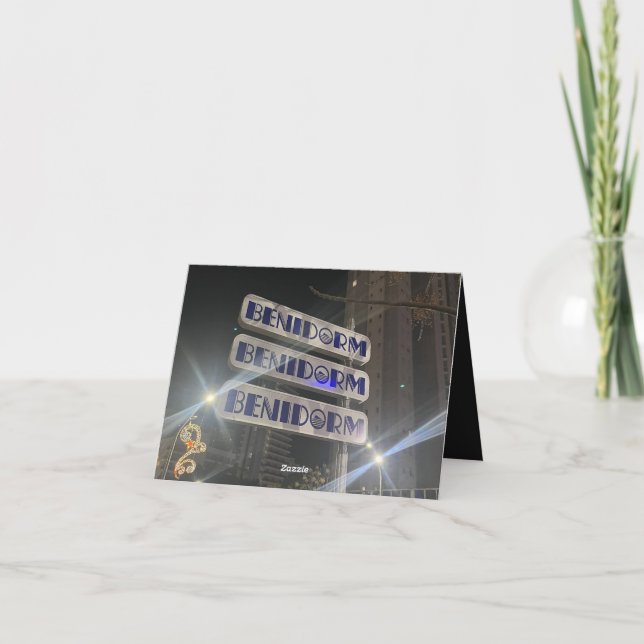 Benidorm photography greetings card (Back)