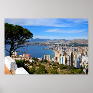 Benidorm Skyline Cityscape Costa Blanca Spain Poster