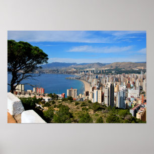 Benidorm Skyline Cityscape Costa Blanca Spain Poster