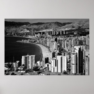 Benidorm Skyline Cityscape Costa Blanca Spain Poster
