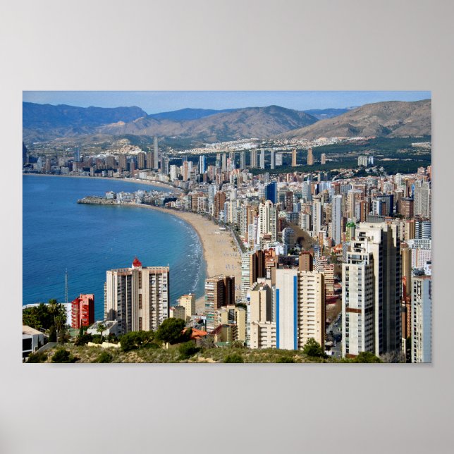 Benidorm Skyline Cityscape Costa Blanca Spain Poster (Front)