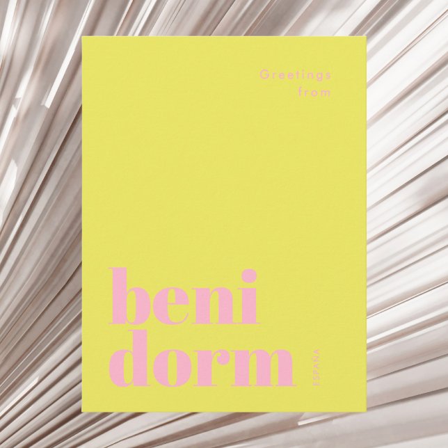 Benidorm Spain modern typography Postcard (Creator Uploaded)