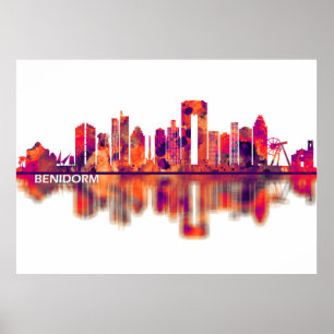 Benidorm Spain Skyline Poster