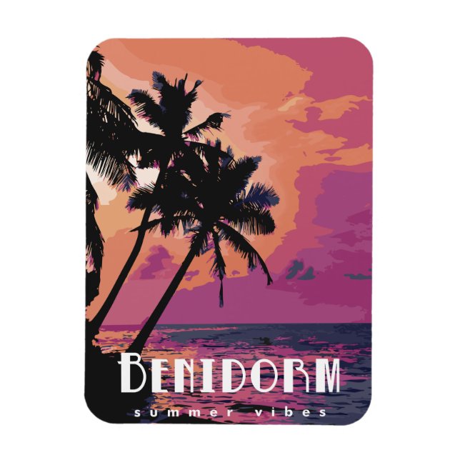 Benidorm Spain Watercolor Beach Magnet (Vertical)