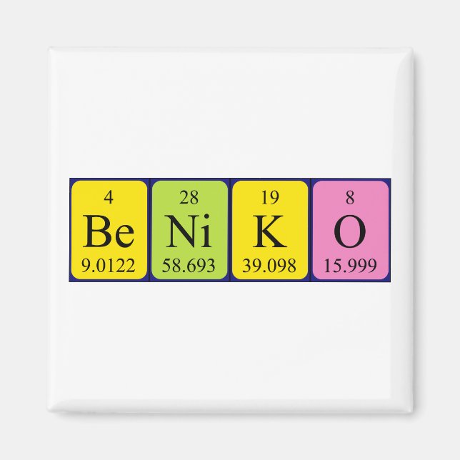 Beniko periodic table name magnet (Front)