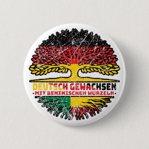 Benin Beninisch Deutsch Deutschland Baum Wurzel 6 Cm Round Badge