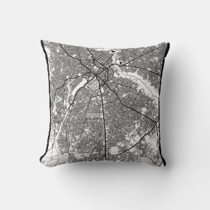 Benin City Nigeria City Map Cushion