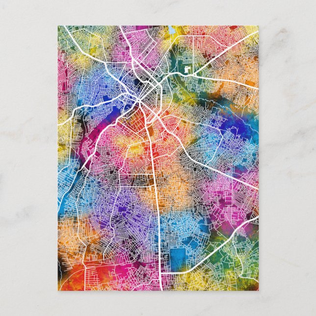 Benin City Nigeria City Map Postcard (Front)