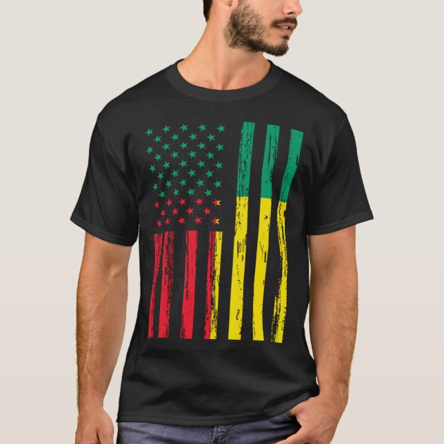 Benin Flag America US It is in my DNA  for Benines T-Shirt (Front)