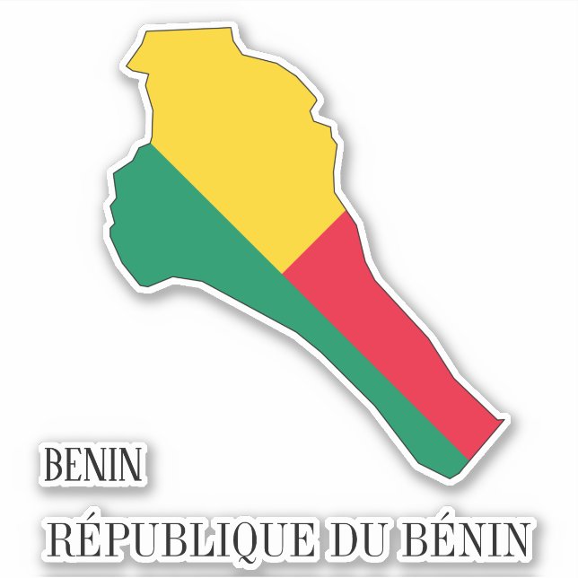 Benin Flag Charming Patriotic Map (Front)