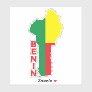Benin Flag In The Country Map