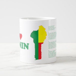 Benin Flag In The Country Map Large Coffee Mug