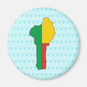Benin Flag Map full size Magnet