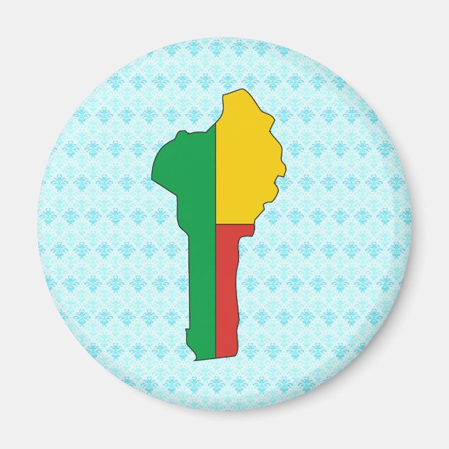 Benin Flag Map full size Magnet (Front)
