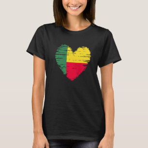 Benin Heart Beninese Flag Beninese Pride T-Shirt