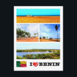 Benin - I Love - Mosaic - Postcard<br><div class="desc">Here you will find the souvenir of your vacation. This category contains souvenirs of many locations in:    Africa - Benin - I Love.  Amaze friends and relatives with the unique souvenirs from your great trip! Try us!</div>