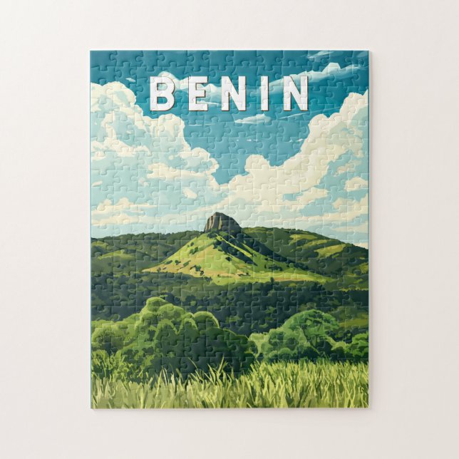 Benin Illustration Travel Art Vintage Jigsaw Puzzle (Vertical)