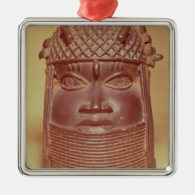 Benin mask metal tree decoration (Front)