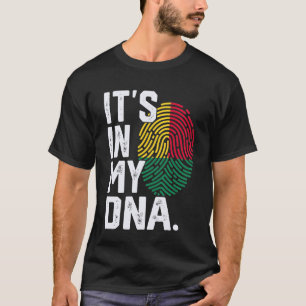 Benin Roots Flag Fingerprint Graphic Patriotic T-Shirt