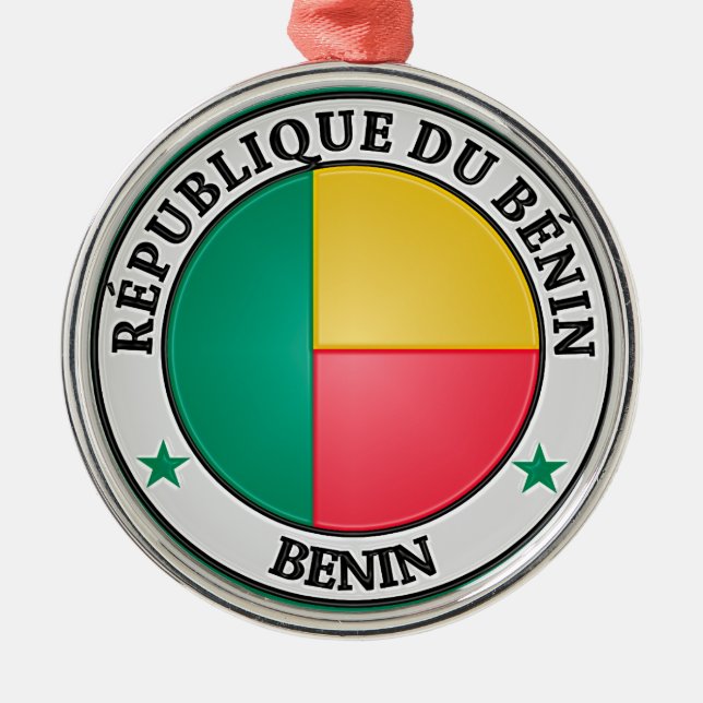 Benin  Round Emblem Metal Ornament (Front)