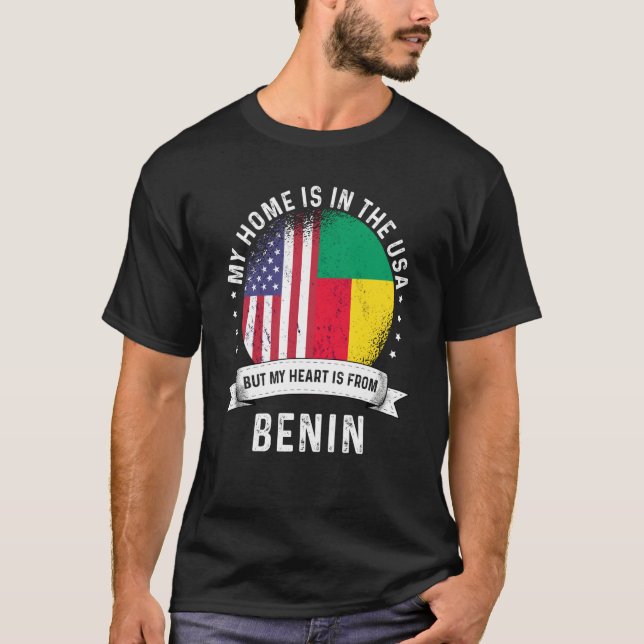Beninese American Patriot Grown Proud Home USA Fla T-Shirt (Front)