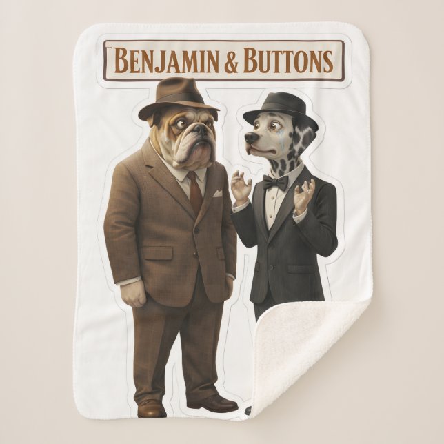 Benjamin and buttons detective duo fleece blanket (Front)