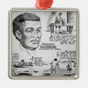 Benjamin Banneker American Black Inventor Metal Ornament