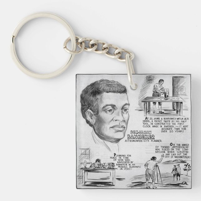 Benjamin Banneker: Black Scientist & Revolutionary Key Ring (Front)