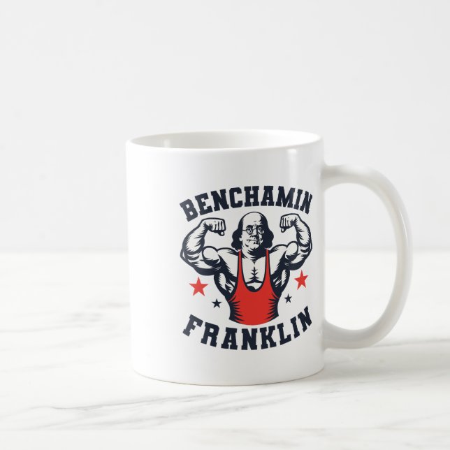 Benjamin Benchamin Franklin Bench Press Bodybuildi Coffee Mug (Right)