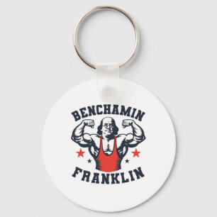 Benjamin Benchamin Franklin Bench Press Bodybuildi Key Ring