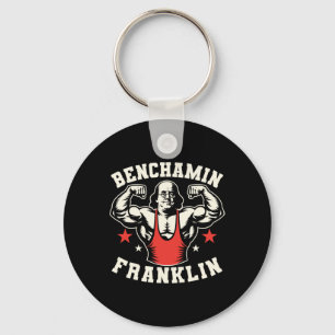 Benjamin Benchamin Franklin Bench Press Bodybuildi Key Ring
